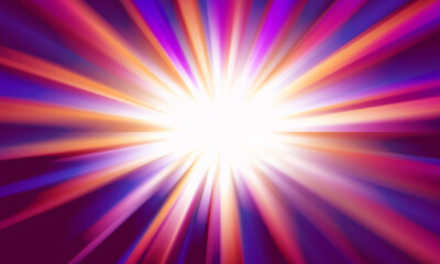 Obraz premium Abstract background of pink, purple, yellow zoomed-out light rays. Template for banner, poster, etc.