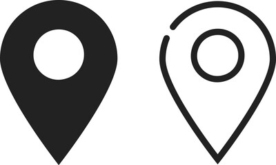 Naklejka na ściany i meble イラスト素材：かわいいマップのピンのアイコン　 pin point. pin location icons.