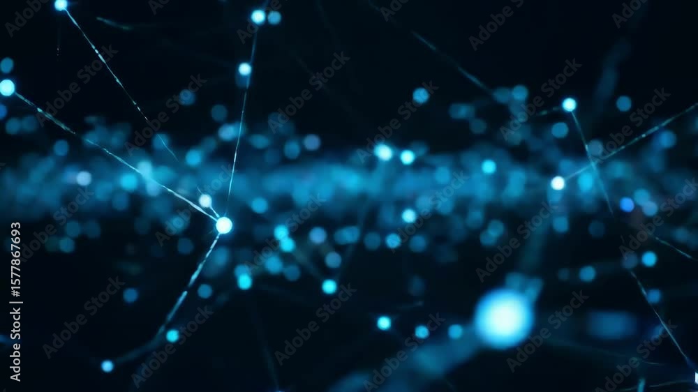 Aufkleber glowing blue network connection animation for tech and science projects, loopable video, hd
