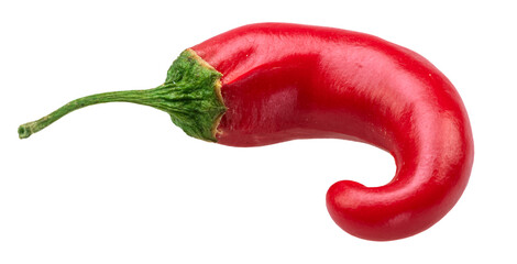 Fresh red chilli pepper isolated on white background. File contains clipping path.
