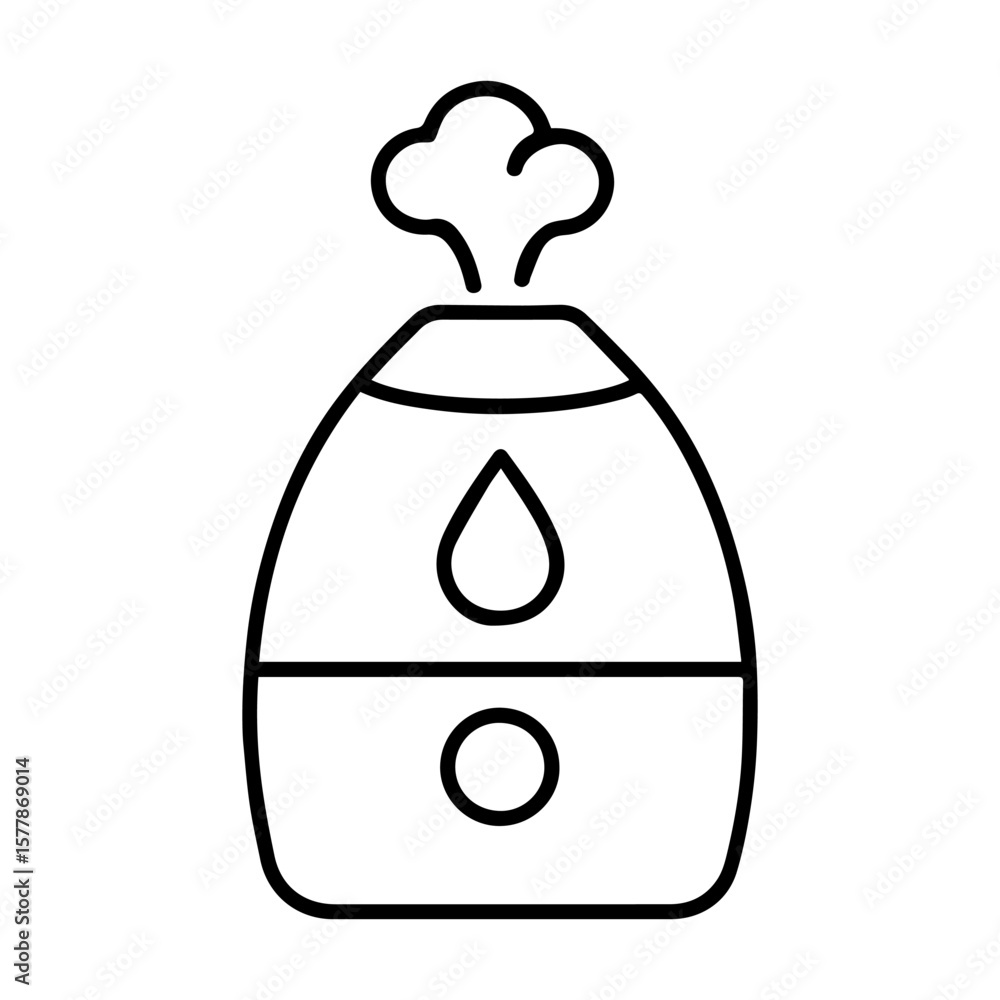 Poster line icon humidifier on white background vector vector line icon on white background