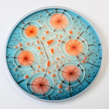 Microscope slide circle with cell division pattern