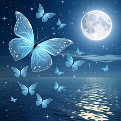 abstract background with butterflies and flowers