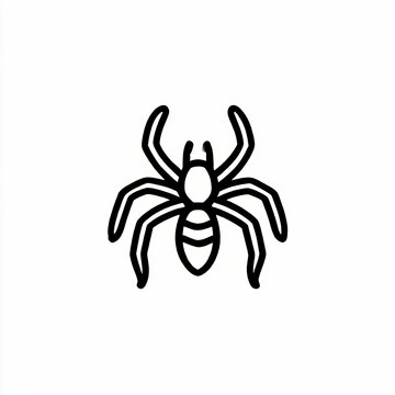 monoline tarantula logo simple legs in black white background