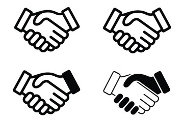 Obraz premium Business deal handshake icon set