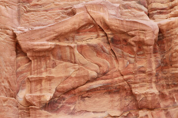 red sandstone rock in Petra