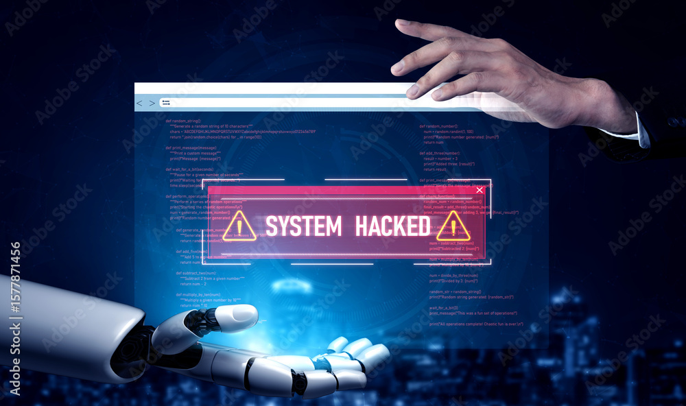 Aufkleber ai artificial intelligence protects systems from cyber threats through automated monitoring, smart f