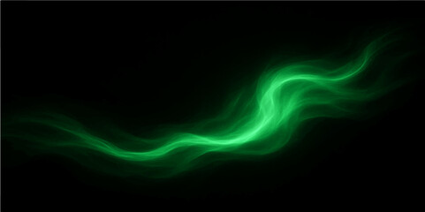 Intense Green Light Swirl on Dark Canvas – Digital Abstract Waveform Flow Energy Background