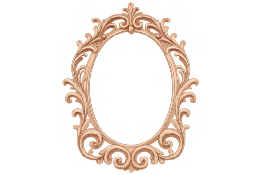 Oval baroque frame with transparent background, perfect for adding a touch of elegance and sophistication to any design project - Powered by Adobe