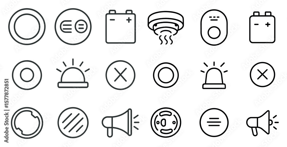 Poster collection of icons for various devices and functions. the icons are all in black and white and incl