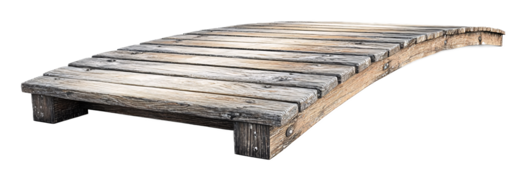 Boardwalk for Outdoor Leisure and Coastal Design - Isolated on White Background