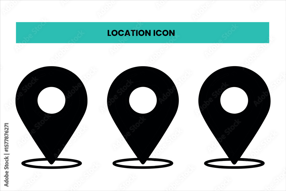 Poster 3d map pointer icon set with location markers for navigation and travel design