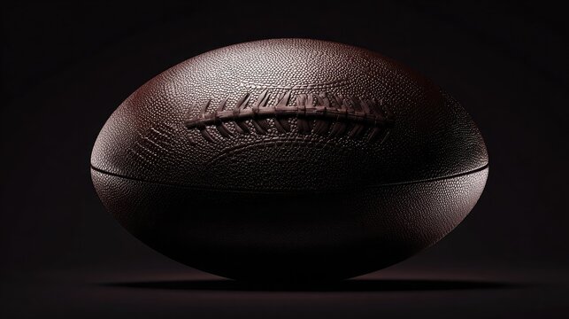 Clean product shot of rugby ball over dark gradient background