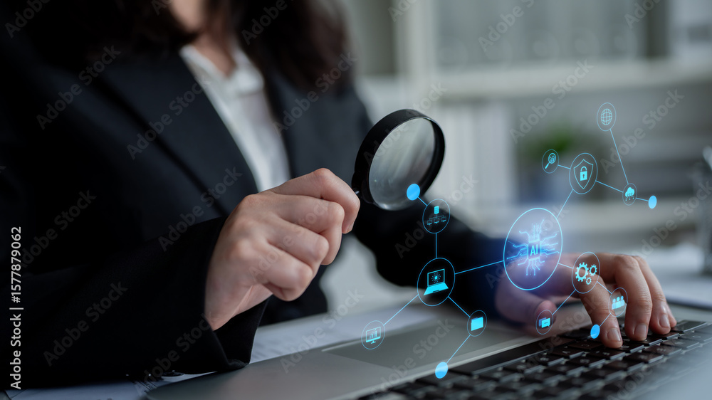 Poster ai network system connects data, security, communication, and intelligence. ai network system enable