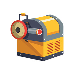 Retro robot toy train and rocket vector illustration