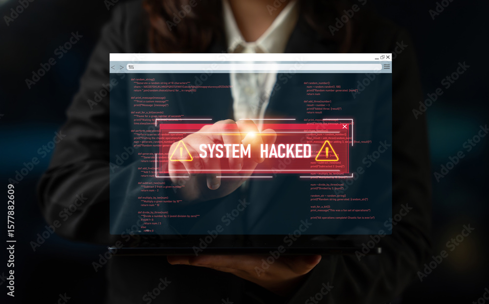 Aufkleber cybersecurity protects digital systems from hackers with it security, attack prevention, and risk ma