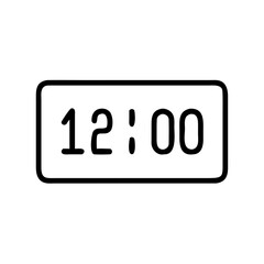 Digital clock showing 12:00 in minimalist design  