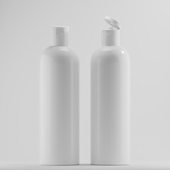 White Plastic Bottle Mockup Set