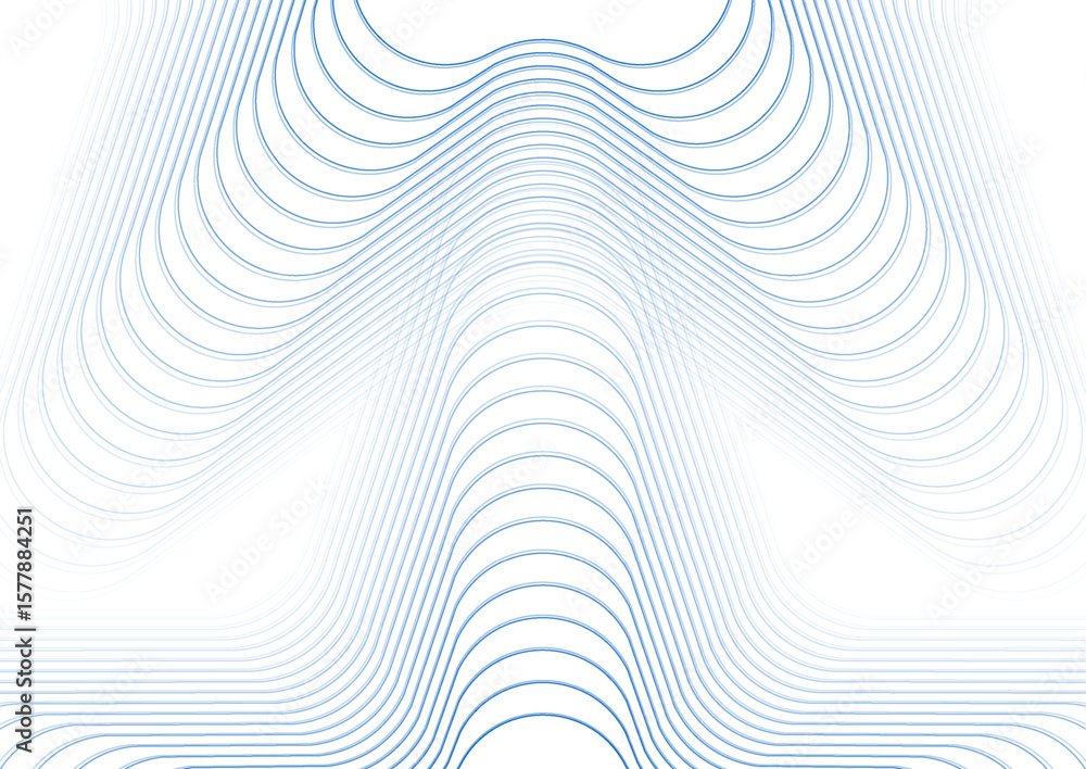 Poster blue minimal wavy lines abstract futuristic tech background. vector digital design