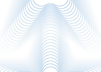 Blue minimal wavy lines abstract futuristic tech background. Vector digital design