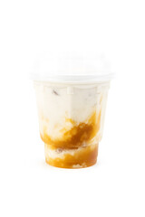 Vanilla Ice Cream with Caramel Drizzle in a Takeaway Cup
