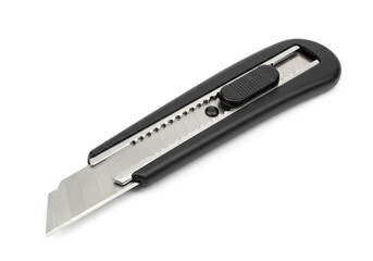 Retractable Utility Knife with Black Handle and Silver Blade – Versatile Cutting Tool for DIY, Office, or Craft Use