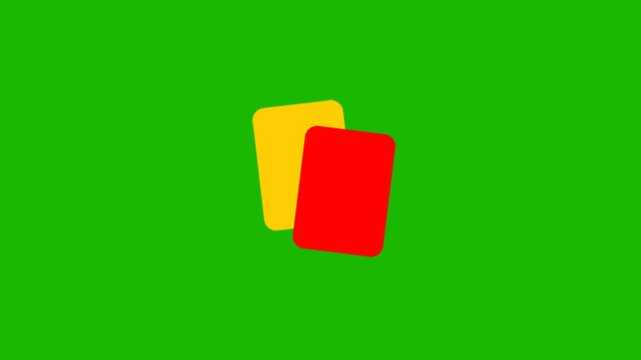red card animation on green screen