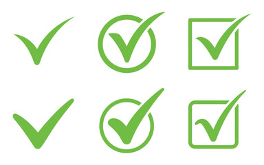 Collection of checkmark symbol vector isolated on white background. tick, mark, yes, ok, checkbox, approve icon
