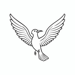 Obraz premium Graceful Outline of a Soaring Dove in Flight
