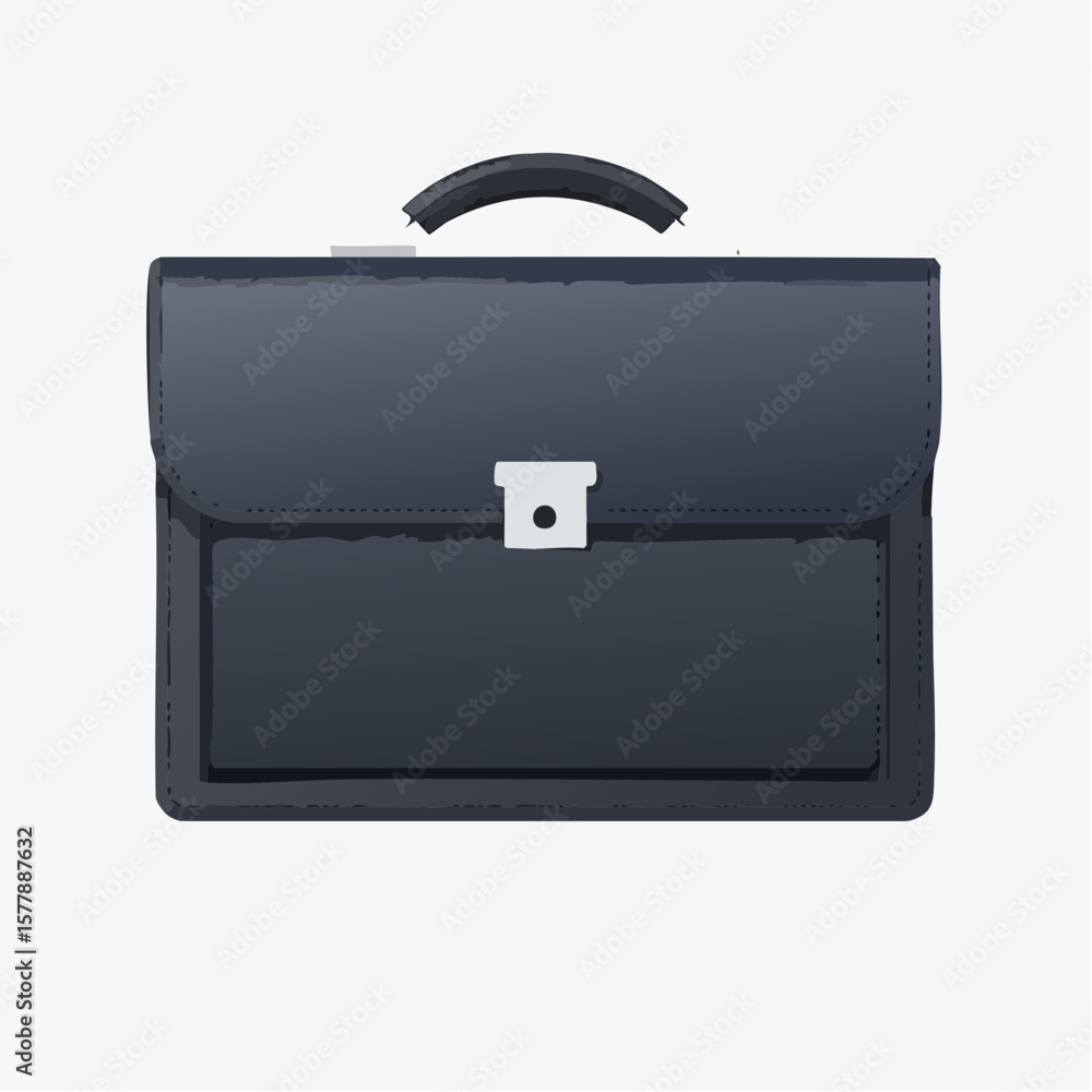 Poster sketch style briefcase with dark handle and clasp