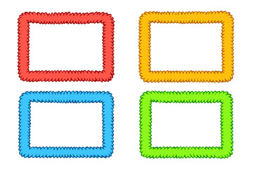Colorful furry frames in various shapes suitable for creative projects and designs