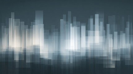 Minimal blue and gray bar chart on a digital screen with subtle gradients and glow