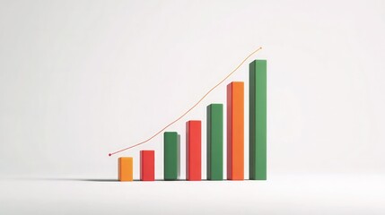 Minimal chart animation on a white background with bouncing bars and simple line growth