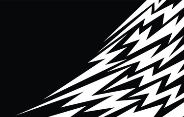 Abstract black and white background with sharp and zigzag pattern and with some copy space area	
