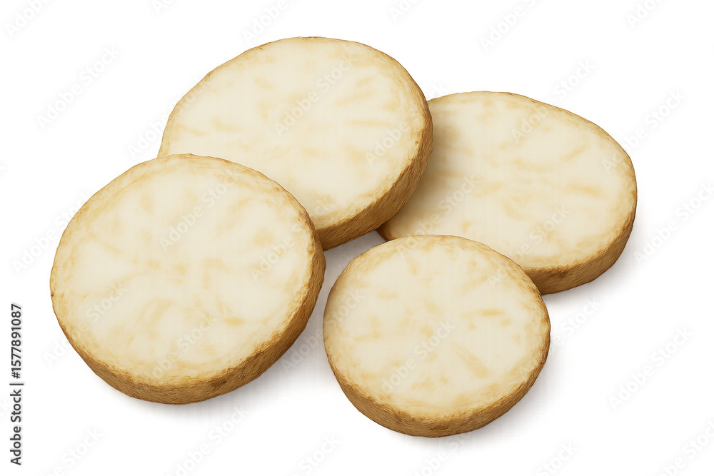 Poster four sugar beet slices isolated on transparent background, ready for use in any creative project