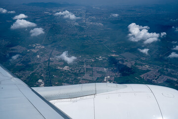 airplane, wing, sky, plane, air, clouds, flight, fly, flying, travel, cloud, view, aircraft, jet,...