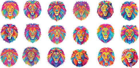 Lion colorful vector icon