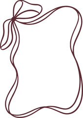 Maroon ribbon bow frame decorative