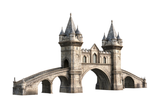 Bridge Tower for Architectural and Structural Design - Isolated on White Background