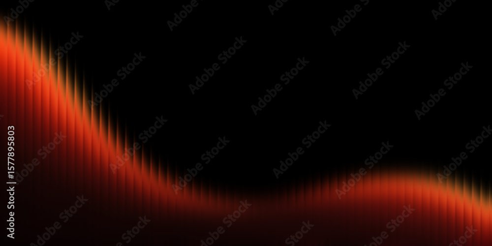 Aufkleber orange wavy gradient on black background with fractal glass texture. wave pattern. banner. backgroun