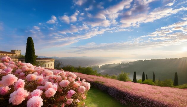 soft pastel buongiorno with morning sky illustration