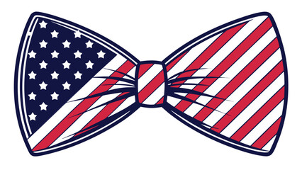 Stylized american flag bow tie stars stripes