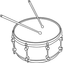 drum line vector illustration isolated on white background