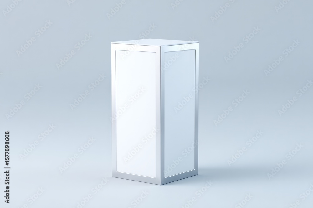 Poster blank podium with simple frame surrounded by ample copy space