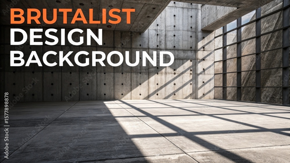 Fototapete damascus-patterned concrete a modern brutalist design with grid shadows
