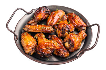 Savory grilled chicken wings smothered in tangy barbecue sauce, the ultimate treat for meat lovers...