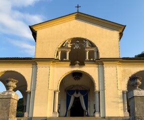View of the Sanctuary of Altino, City of Albino, Bergamo, Italy