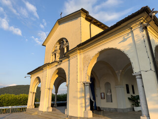 View of the Sanctuary of Altino, City of Albino, Bergamo, Italy