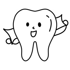 tooth cartoon character