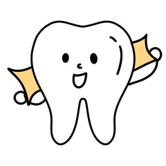 tooth cartoon character